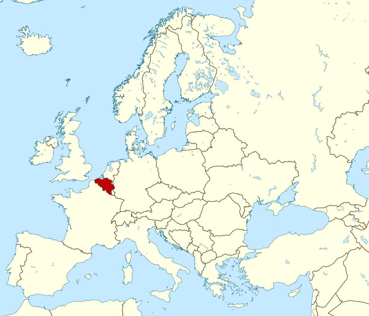 地図のベルギー地