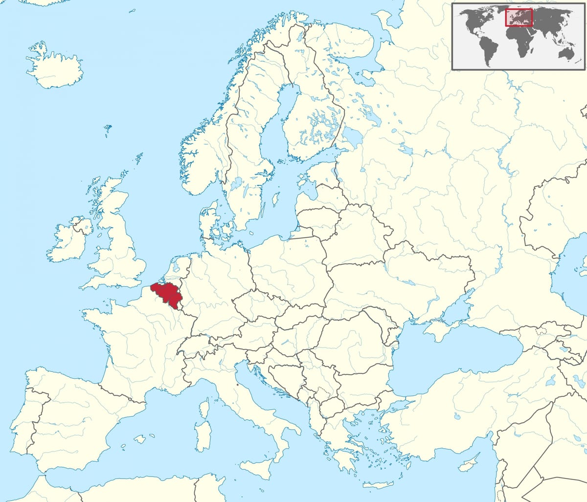 地図のベルギーおよび欧州