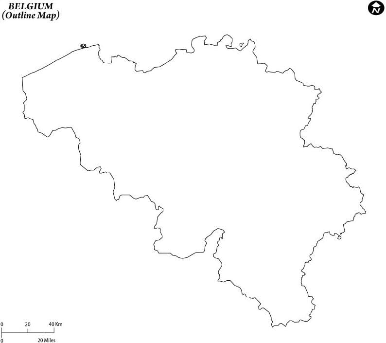 白地図のベルギー