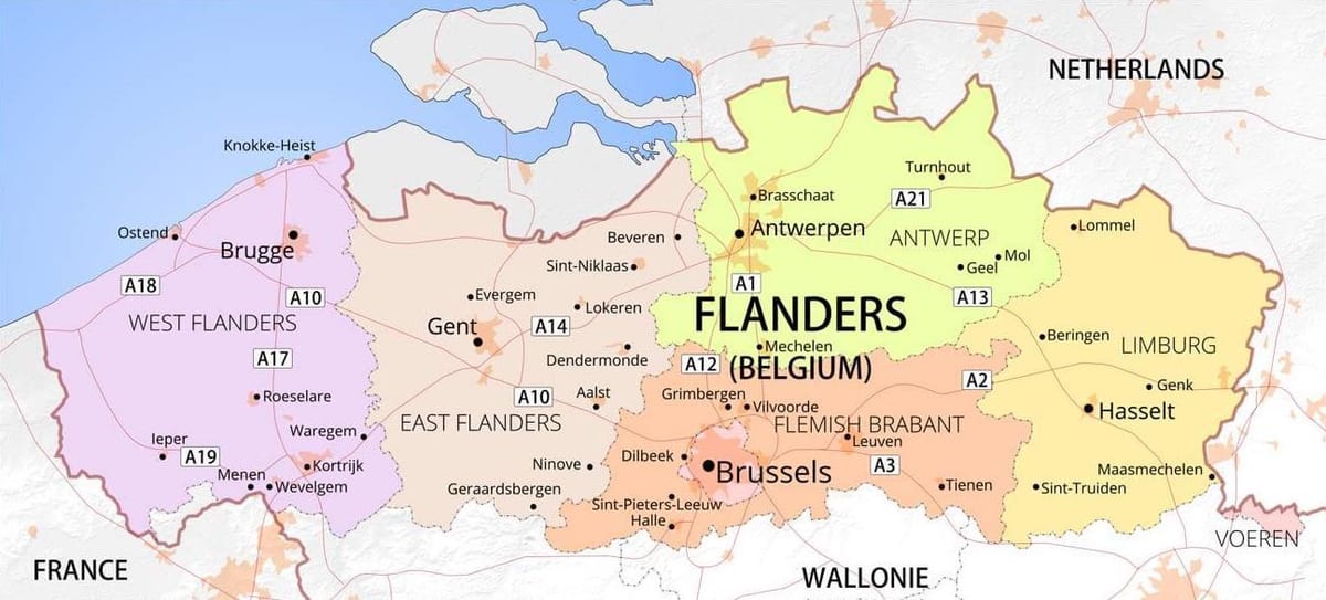 地図フランダースベルギー