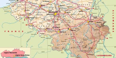 地図のアルデンヌベルギー