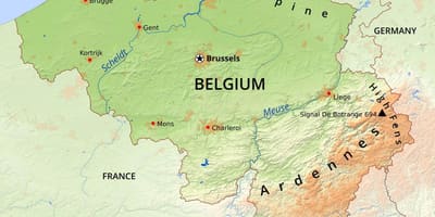 地図のベルギー地理学