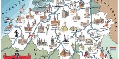 ベルギーの観光名所の地図