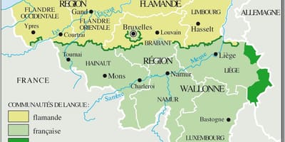フランス語ベルギーの地図