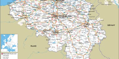 地図の道路ベルギー